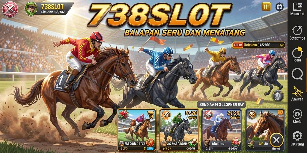 Tampilan gameplay balapan seru di 738SLOT.
