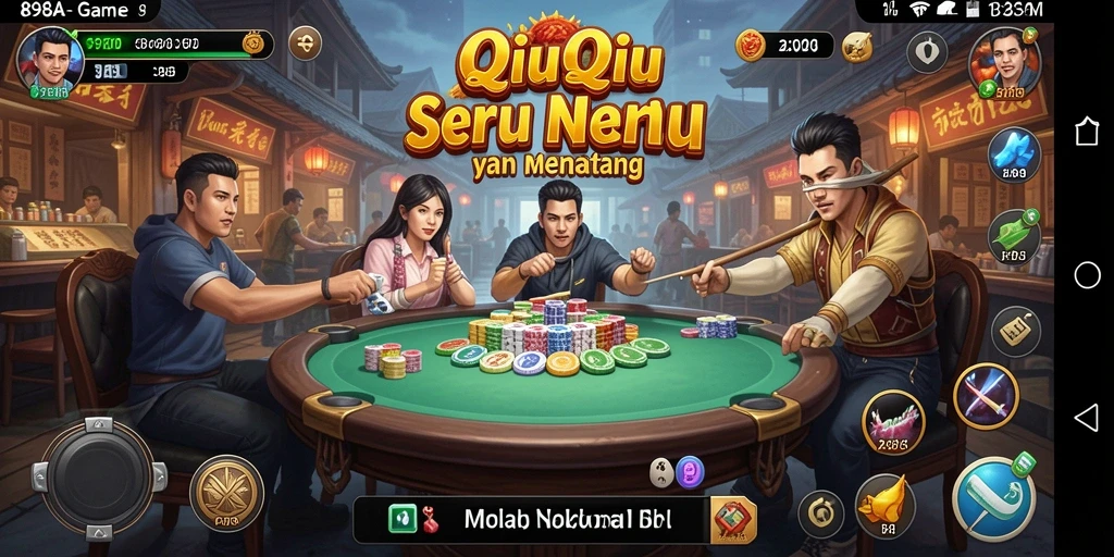 Screenshot gameplay QiuQiu yang mendebarkan dan penuh tantangan.