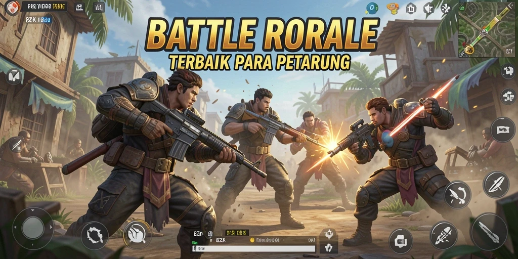 Tangkapan layar 8ZK menampilkan aksi kejam pemain di arena Battle Royale.