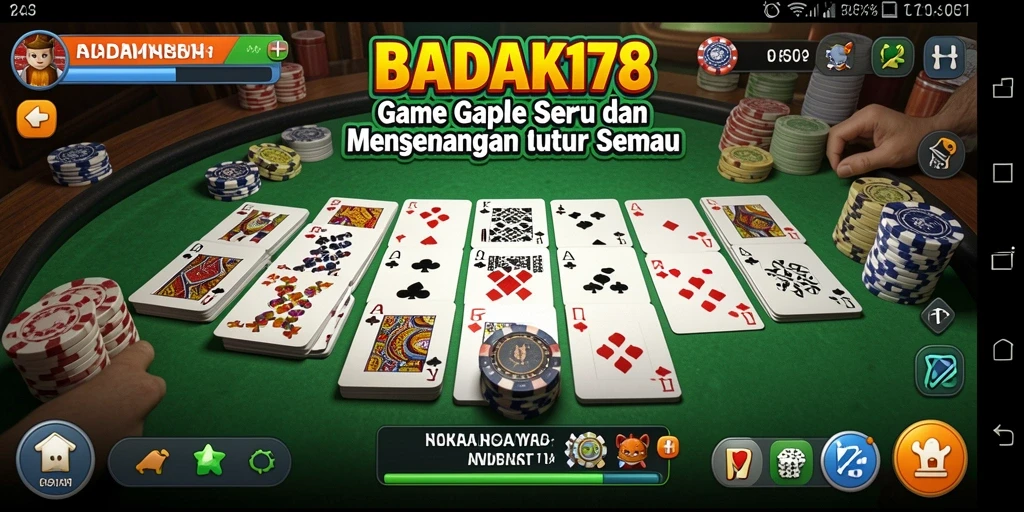 Tampilan menarik dan gameplay seru dari game Gaple BADAK178.