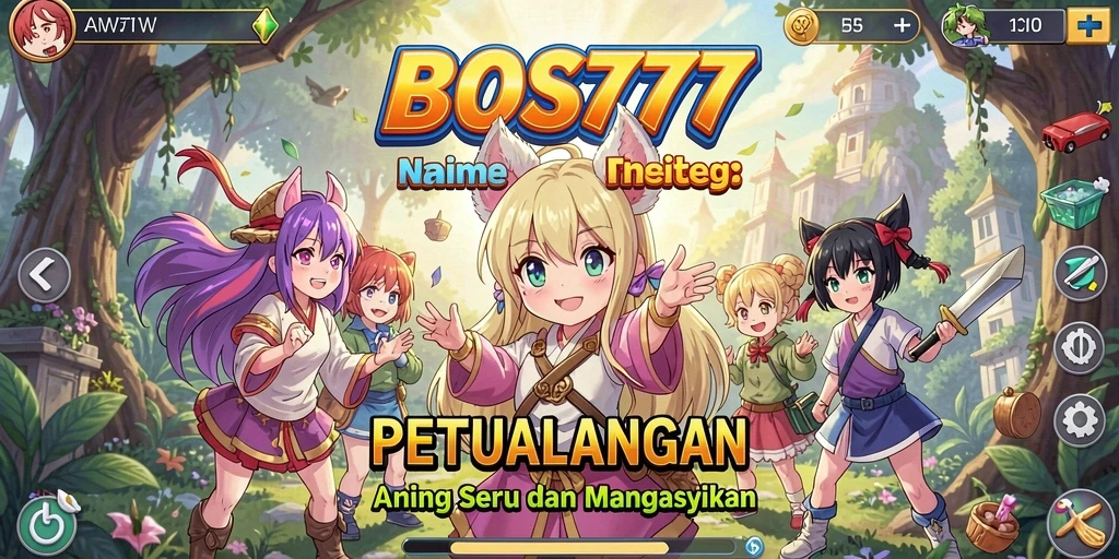 Tampilan gameplay yang menakjubkan penuh karakter anime.