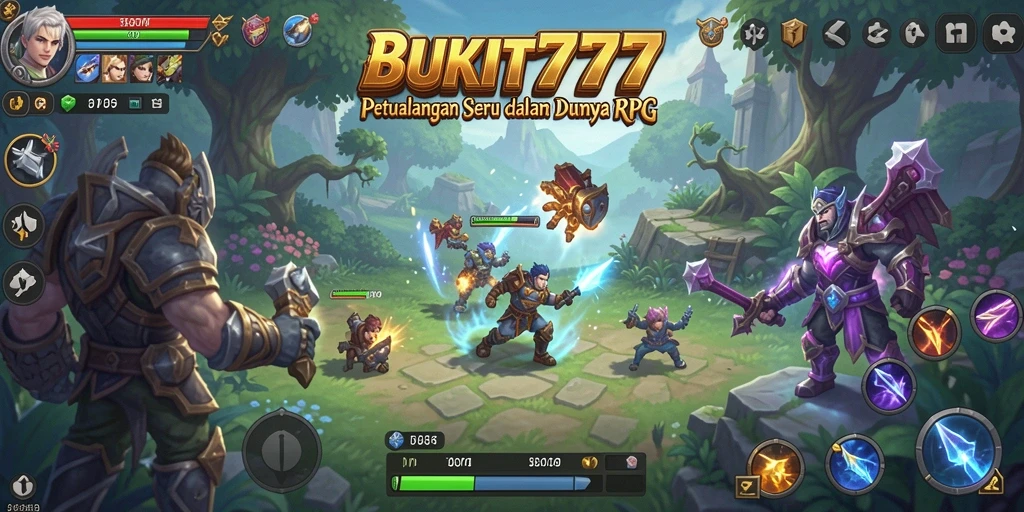 Screenshot utama BUKIT777 menampilkan gameplay RPG yang menegangkan.