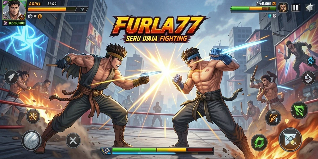 Tampilan gameplay FURLA77 yang intens dalam pertarungan.