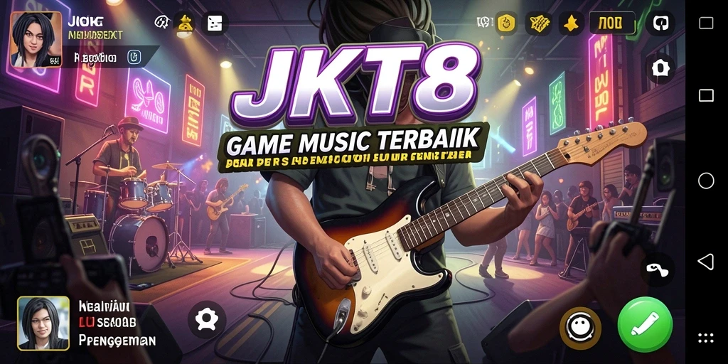 Tampilan gameplay seru dari JKT8 yang penuh warna.