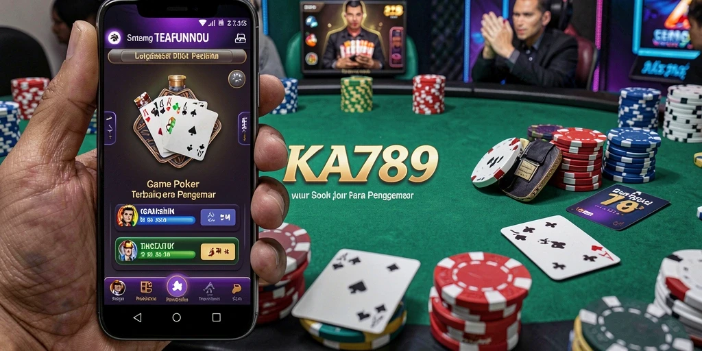 Tampilan seru gameplay KA789 dengan atmosfer permainan poker yang mendebarkan.