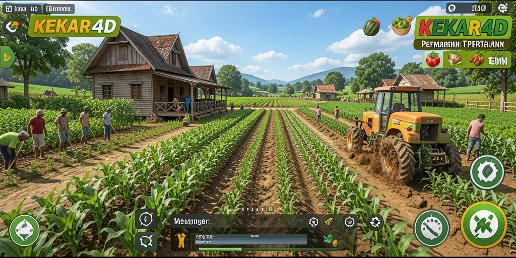 Screenshot KEKAR4D menampilkan pengalaman bermain pertanian yang seru dan interaktif.