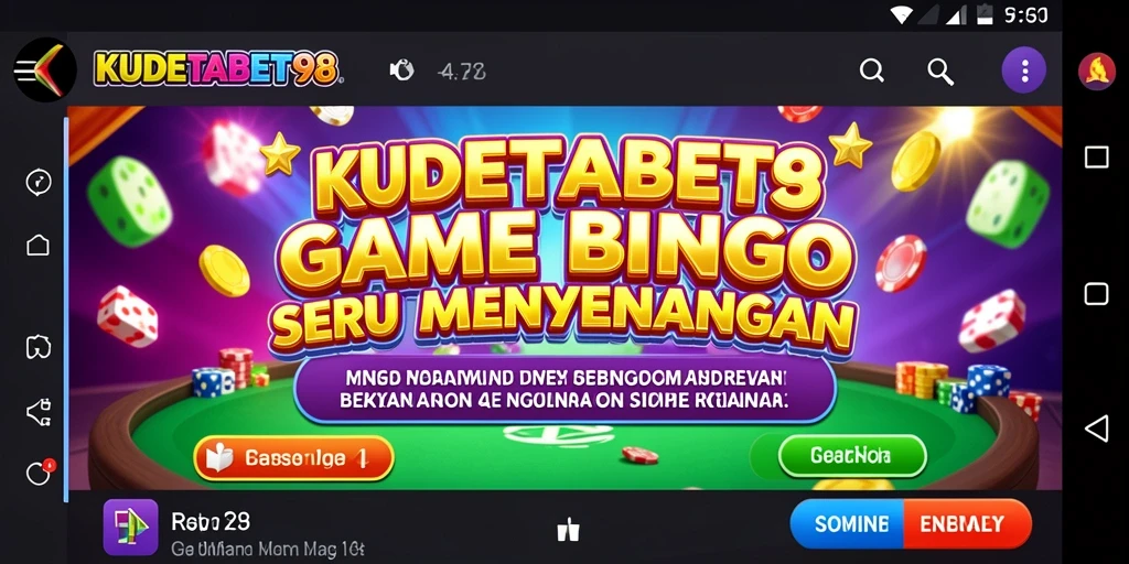 Tampilan antarmuka KUDETABET98 dengan gameplay Bingo yang menarik.