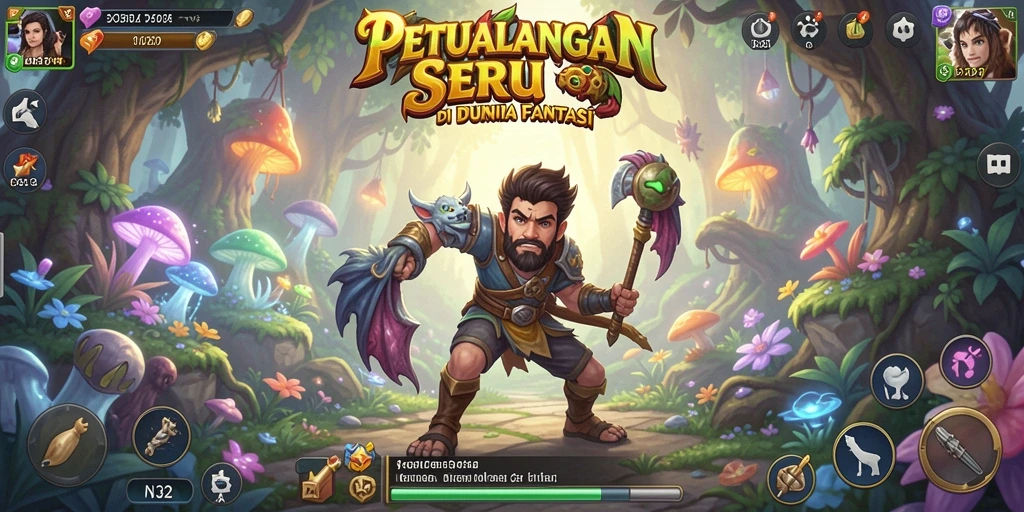 Screenshot gameplay N32 yang menunjukkan petualangan mendebarkan.
