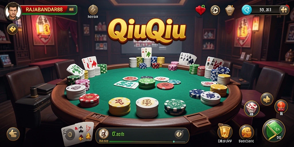 Screenshot RAJABANDAR88 menampilkan gameplay QiuQiu yang seru.