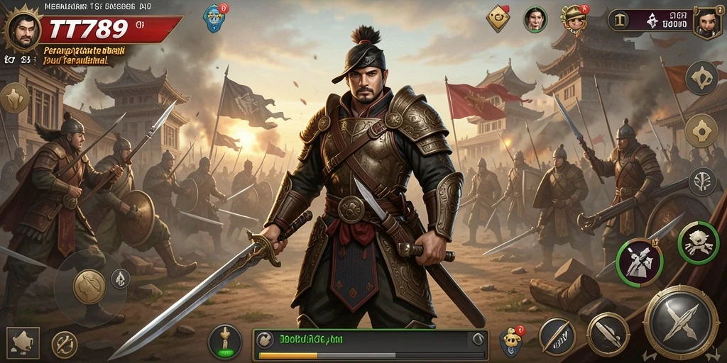 Tangkapan layar utama dari gameplay TT789 yang intens dan strategis.