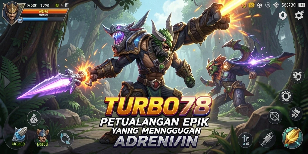 Tampilan gameplay penuh aksi dalam TURBO78 yang menggugah semangat petualangan.