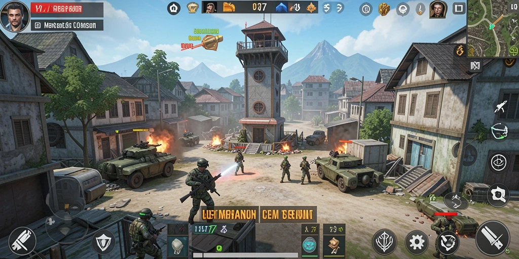Tampilan gameplay UH77 yang menegangkan dalam Tower Defense.