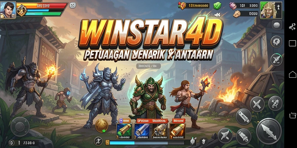 Tangkapan layar utama WINSTAR4D menampilkan aksi seru dalam eksplorasi petualangan.